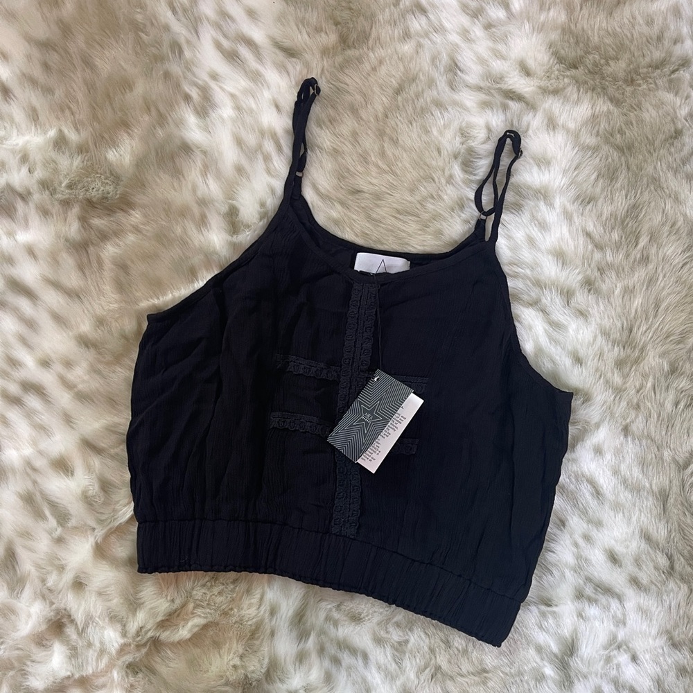 AREA Black Fitted Sleeveless Camisole